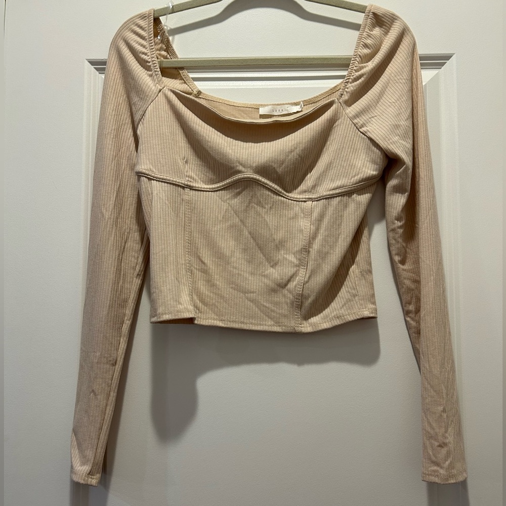 Lush slightly cropped ribbed long sleeve